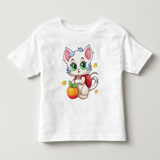 T-shirt Pour Les Tous Petits Chat À L'École-85241 (Devant)
