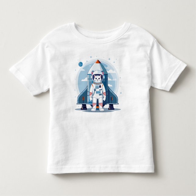 T-shirt Pour Les Tous Petits chat astronaute mignon (Devant)