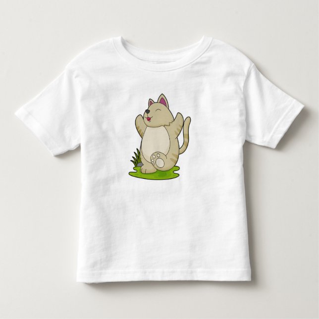 T-shirt Pour Les Tous Petits Chat au Yoga (Devant)