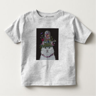T-shirt Pour Les Tous Petits Chat blanc avec cloche papillon
