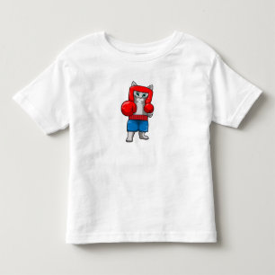 T-shirt Pour Les Tous Petits Chat Boxe avec gants de boxe