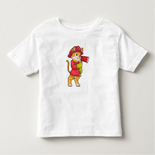 T-shirt Pour Les Tous Petits Chat comme pompier avec Ax