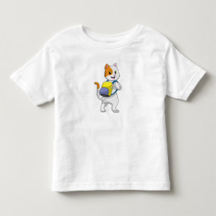 T-shirt Pour Les Tous Petits Chat comme randonneur avec sac à dos