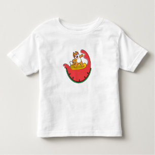T-shirt Pour Les Tous Petits Chat comme surfer avec Watermelon