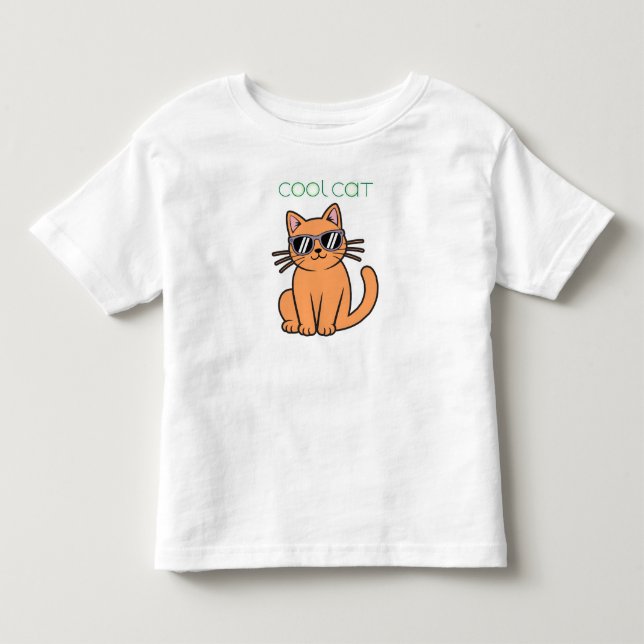 T-shirt Pour Les Tous Petits Chat cool (Devant)