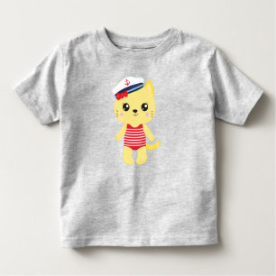 T-shirt Pour Les Tous Petits Chat de mer, Casquette marin, Capitaine de bateau,
