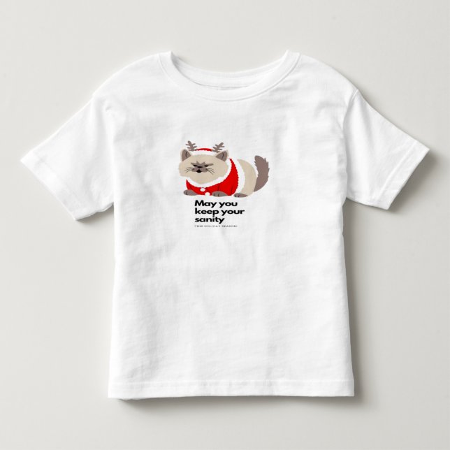 T-shirt Pour Les Tous Petits Chat drôle mignon (Devant)