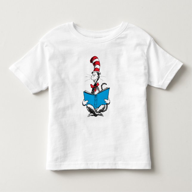 T-shirt Pour Les Tous Petits Chat en lecture Casquette (Devant)