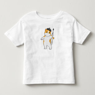 T-shirt Pour Les Tous Petits Chat en tant que Peintre avec pinceau