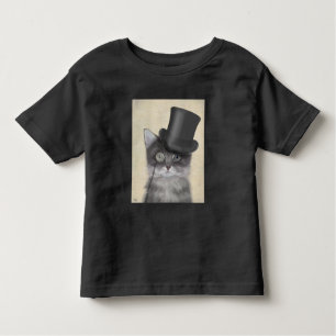 T-shirt Pour Les Tous Petits Chat gris avec chapeau supérieur