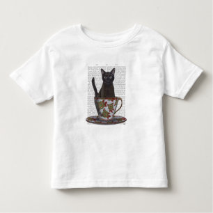 T-shirt Pour Les Tous Petits Chat noir en Teacup