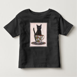 T-shirt Pour Les Tous Petits Chat noir en Teacup