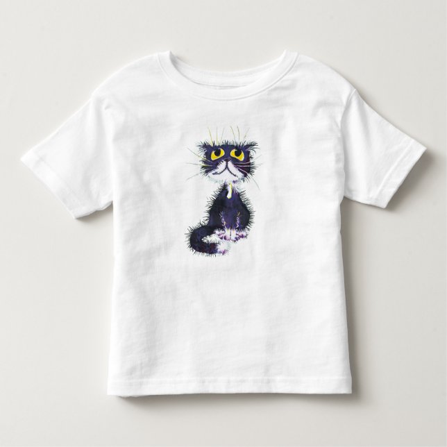 T-shirt Pour Les Tous Petits Chat noir et blanc (Devant)