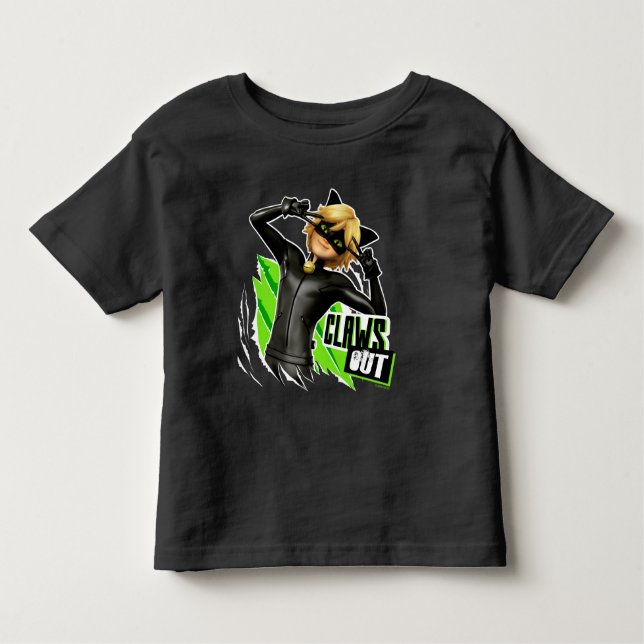 T-shirt Pour Les Tous Petits Chat Noir | Les Griffes sortent (Devant)