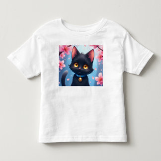 T-shirt Pour Les Tous Petits Chat noir mignon