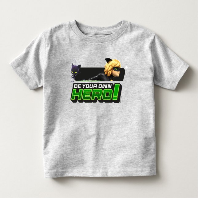 T-shirt Pour Les Tous Petits Chat Noir | Soyez votre propre héros (Devant)