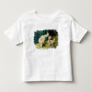 T-shirt Pour Les Tous Petits Chat persan blanc avec deux chatons