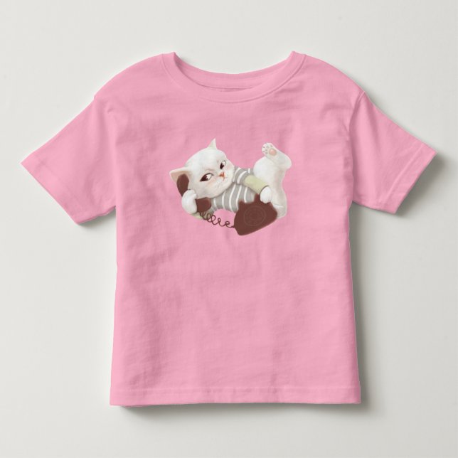 T-shirt Pour Les Tous Petits Chat sur le téléphone (Devant)