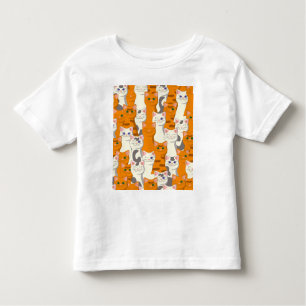 T-shirt Pour Les Tous Petits Chats blancs et gingembre motif yeux verts yeux bl
