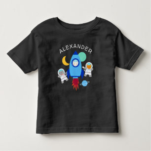 T-shirt Pour Les Tous Petits Chats spatiaux personnalisés Astronaut Kids Rocket