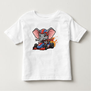 T-shirt Pour Les Tous Petits Chauffeur de voiture cousue bébé éléphant course