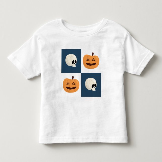 T-shirt Pour Les Tous Petits Checks de Skulls et Pumkins (Devant)