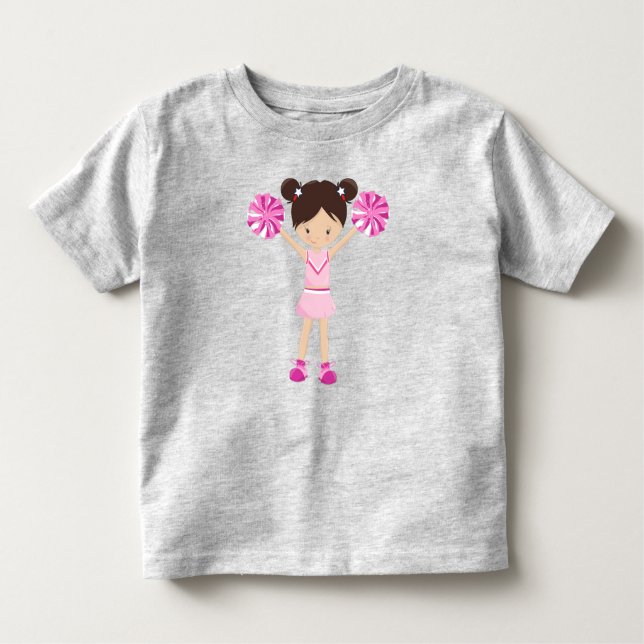 T-shirt Pour Les Tous Petits Cheerleaders, Cheerled, Mignonne fille, Cheveux Br (Devant)