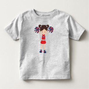 T-shirt Pour Les Tous Petits Cheerleaders, Mignonne fille, Cheveux Brown, Cheer