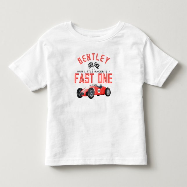T-shirt Pour Les Tous Petits Chemise anniversaire garçon une voiture de course  (Devant)