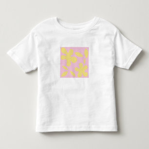 T-shirt Pour Les Tous Petits Chemise blanche avec fleurs roses/jaunes