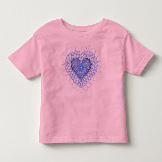 T-shirt Pour Les Tous Petits Chemise Coeur de dentelle bleue (Devant)