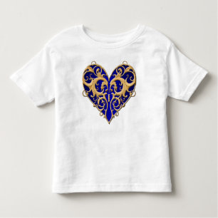 T-shirt Pour Les Tous Petits Chemise Coeur Filigree Bleue