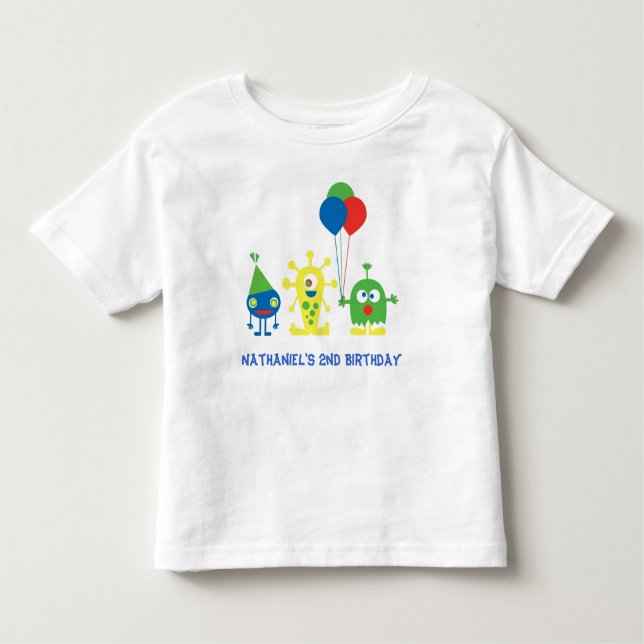 T-shirt Pour Les Tous Petits Chemise d'anniversaire de coup de monstre (Devant)
