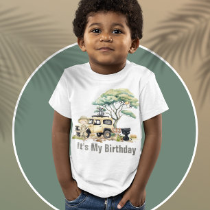 T-shirt Pour Les Tous Petits Chemise d'anniversaire de jungle sauvage