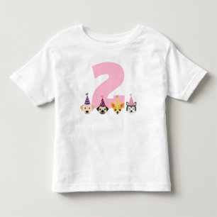 T-shirt Pour Les Tous Petits Chemise d'anniversaire de la marionnette - rose