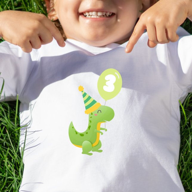 T-shirt Pour Les Tous Petits Chemise d'anniversaire Dino pour 3ans (Créateur téléchargé)