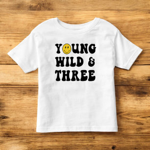 T-shirt Pour Les Tous Petits Chemise de 3e anniversaire de Young Wild and Three