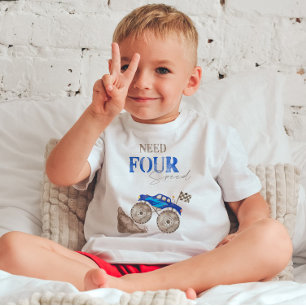 T-shirt Pour Les Tous Petits Chemise de camion monstre à quatre vitesses bleue