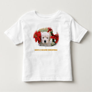 T-shirt Pour Les Tous Petits Chemise de chiot de golden retriever de Noël des