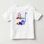 T-shirt Pour Les Tous Petits Chemise de dinosaure de monogramme et de nom