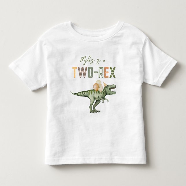 T-shirt Pour Les Tous Petits Chemise de fête d'anniversaire Two-Rex (Devant)