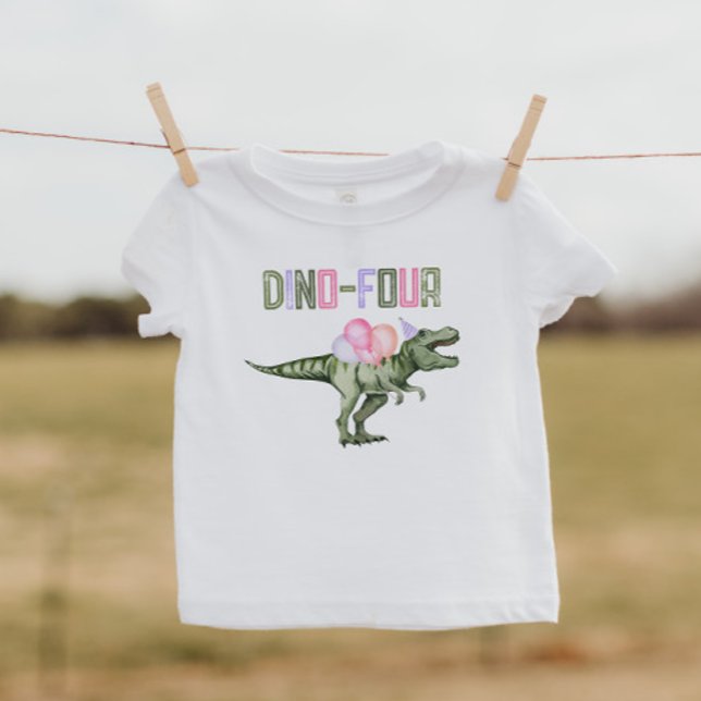 T-shirt Pour Les Tous Petits Chemise de fête Dino-Four pour fille (Créateur téléchargé)