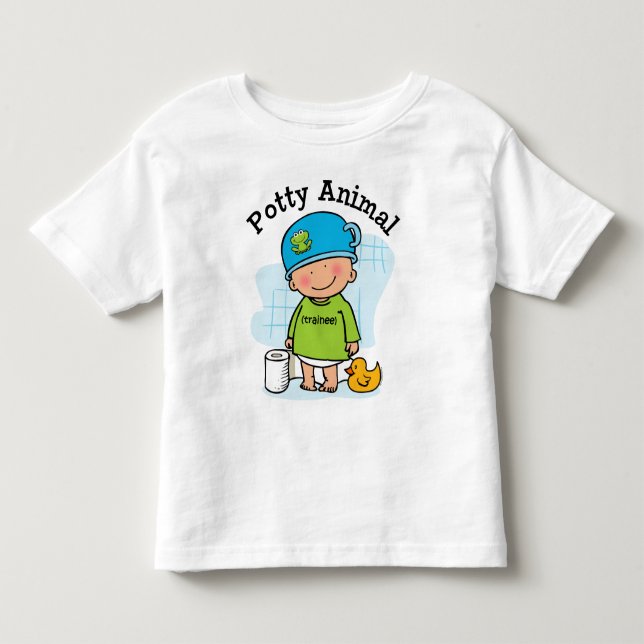 T-shirt Pour Les Tous Petits Chemise de garçon animal potty (Devant)