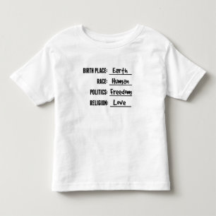 T-SHIRT POUR LES TOUS PETITS CHEMISE DE LA TERRE DE LIEU DE NAISSANCE POUR DES