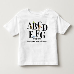 T-shirt Pour Les Tous Petits Chemise de l'alphabet de l'enfant mignon, ABCDEFG…