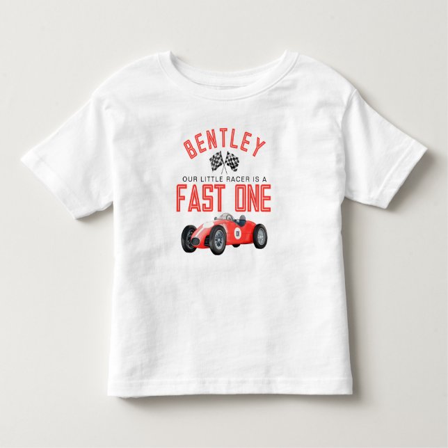 T-shirt Pour Les Tous Petits Chemise de l'anniversaire du garçon avec voiture d (Devant)