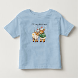 T-shirt Pour Les Tous Petits Chemise de Noël Mooey Kissmas Cartoon Vache