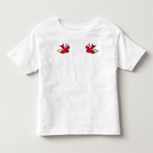 T-shirt Pour Les Tous Petits Chemise de tatouage d'hirondelle d'enfant en bas (Devant)