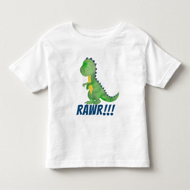 T-shirt Pour Les Tous Petits Chemise Dinosaur RAWR - Chemise Cute Trex (Devant)