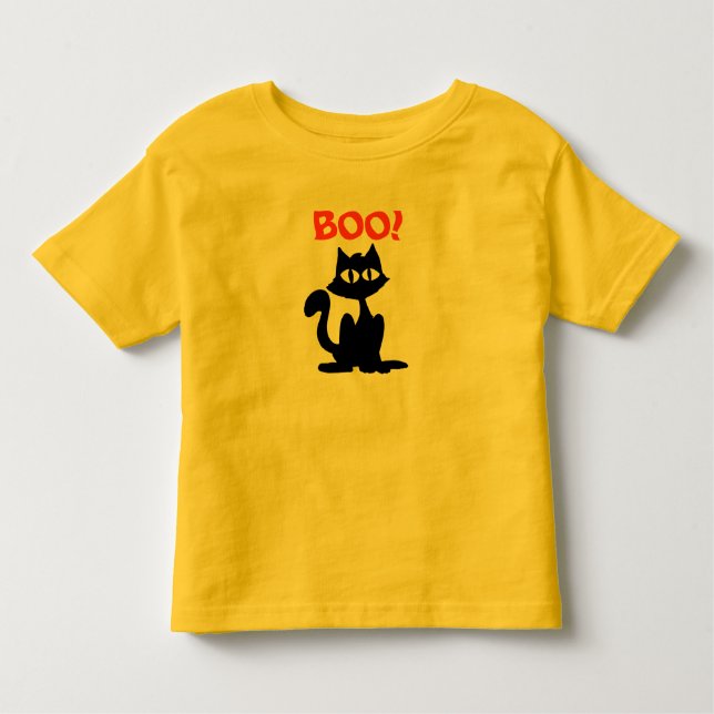 T-shirt Pour Les Tous Petits Chemise en chat noire mignonne (Devant)